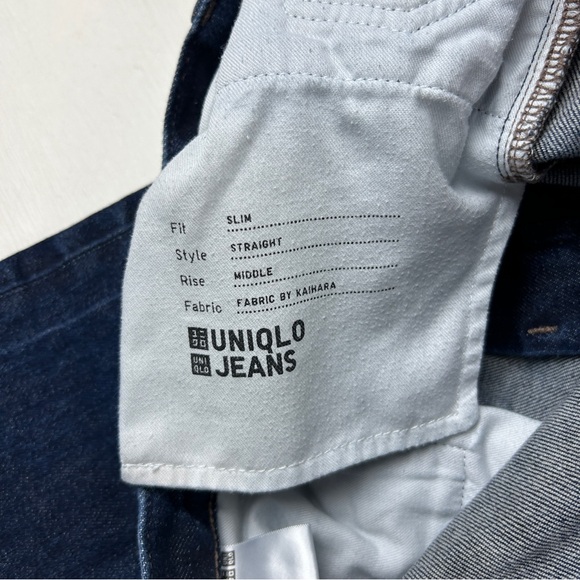 Uniqlo Kaihara Selvedge Jeans Slim Straight Fit Blue Men's Size 32 X 31 - Picture 6 of 10